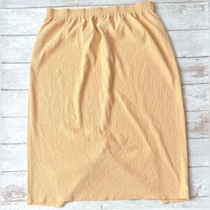 Kathie Lee XXL Women’s Pastel Yellow Beige Calf Length Skirt 2XL 36in Waist